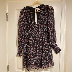 Black/floral mini dress